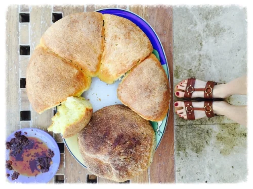...fresh bread (not the whole loaf mind) with olive oil and harissa...