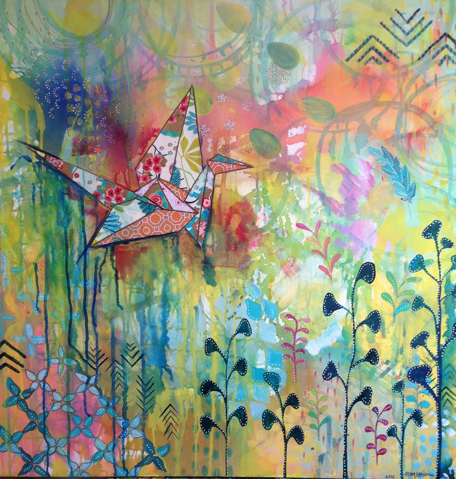 "Taking Flight" (2015) Mixed Media by MaryLea Harris
