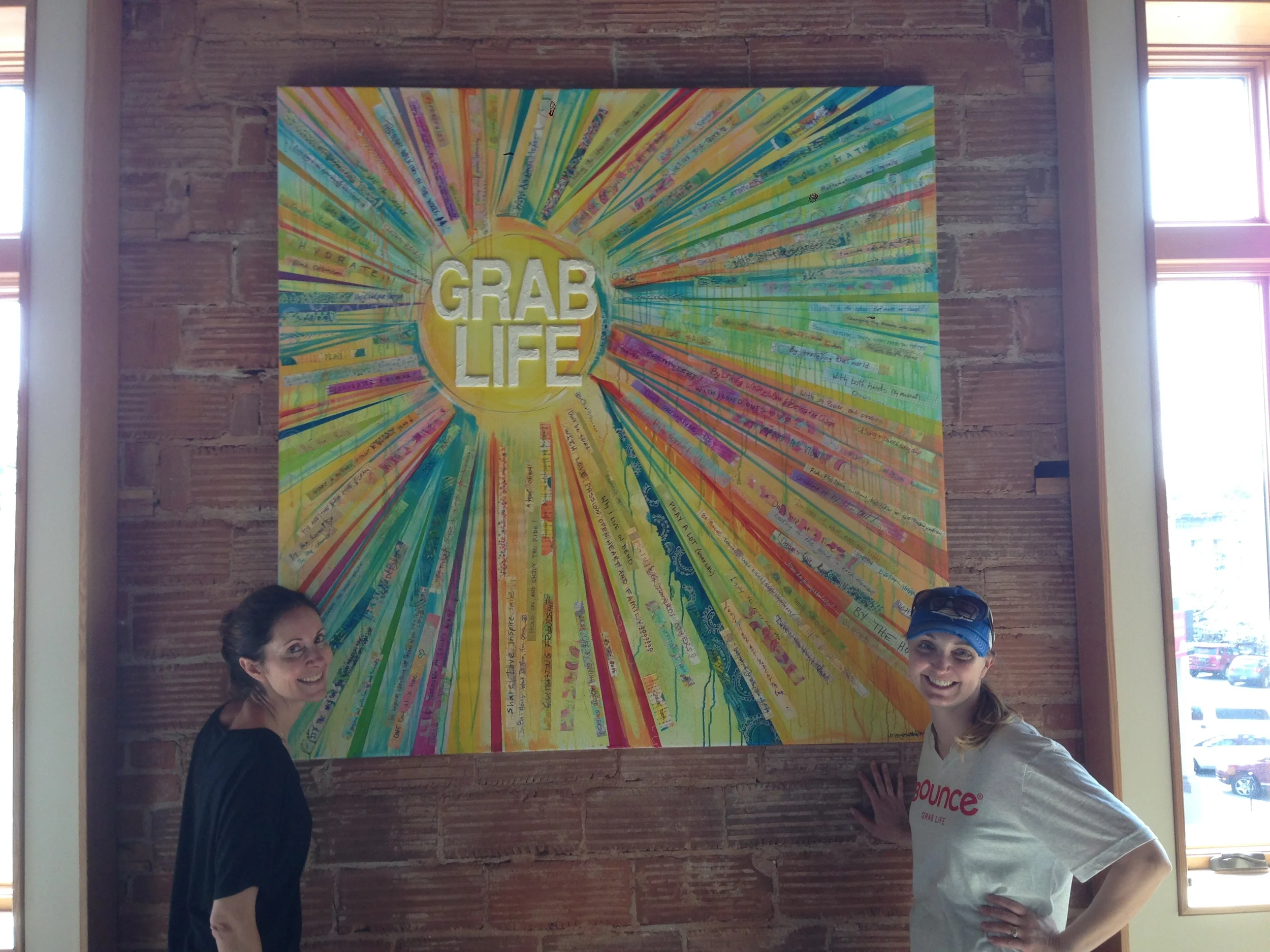 "Grab Life" (2015) by MaryLea Harris, TEDxBend Performance piece for BOUNCE USA Headquarters Private Collection, SOLD (5' x 5')