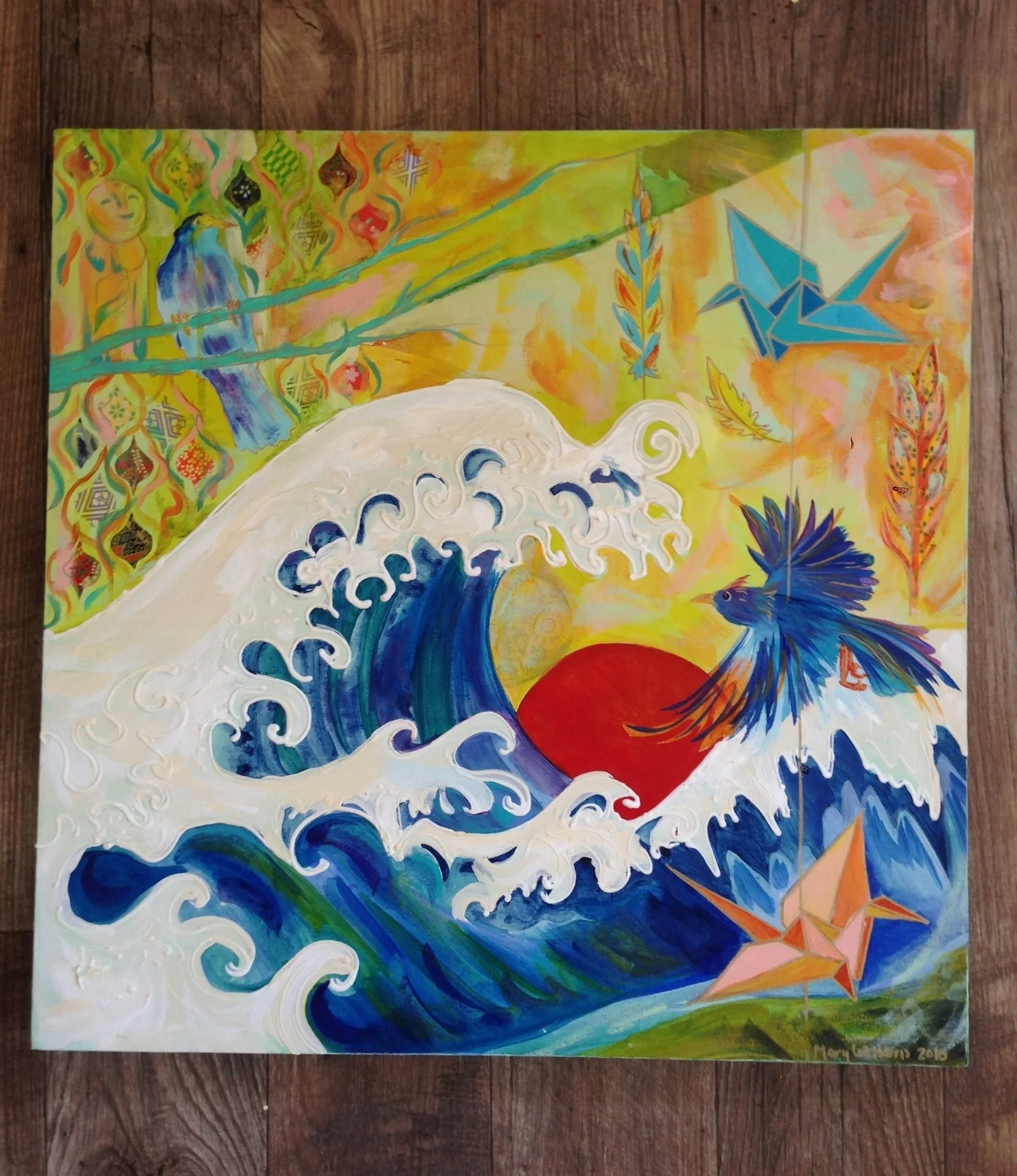 "Tsunami" (2015) by MaryLea Harris, SOLD (20"x20")