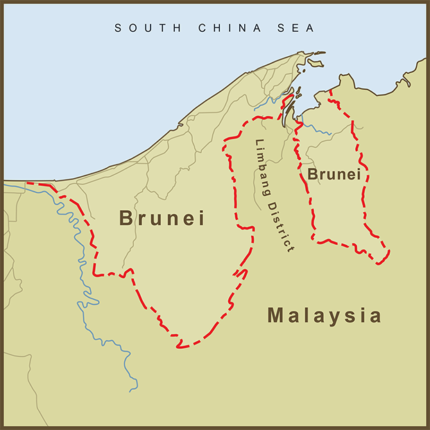 Brunei-Malaysia, Border Map.png