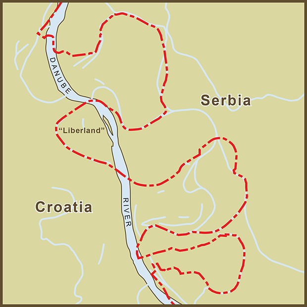 Croatia-Serbia, Liberland Map.png