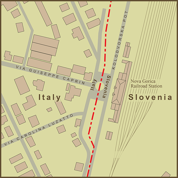 Italy-Slovenia, Town of Gorizia Map.png