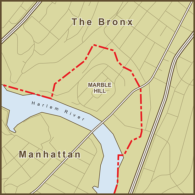 Bronx-Manhattan, Marble Hill Map.png