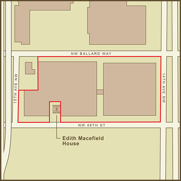 Seattle, Edith Macefield House Map.png