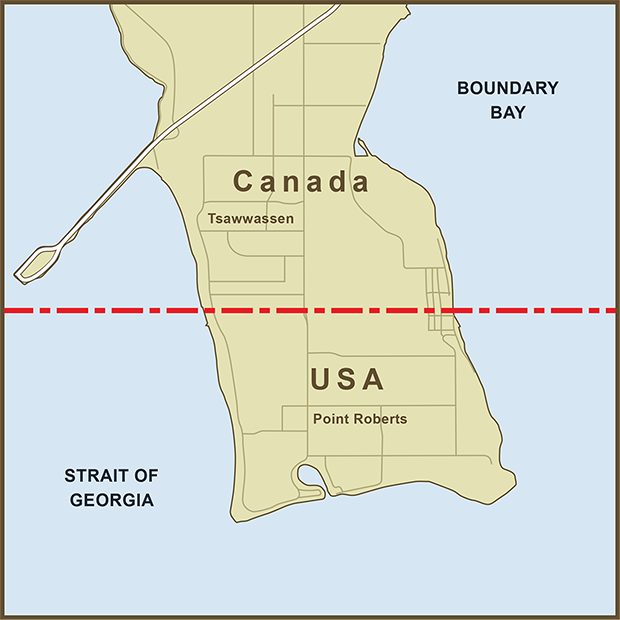 Canada-USA, Point Roberts Map.png