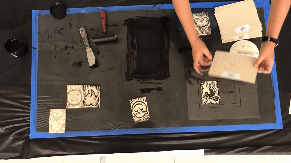 Registering and printing the block