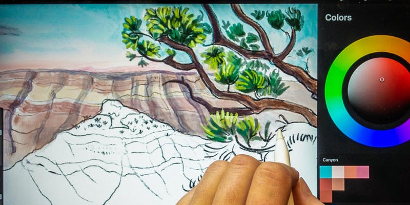 Painting the Grand Canyon using Procreate and the Apple Pencil on the iPad Pro