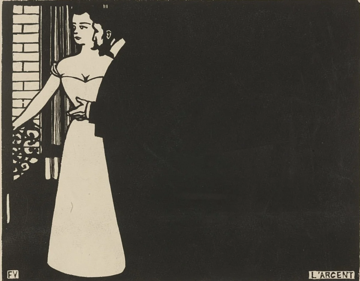 Money, Felix Vallotton, 1897, woodcut on paper