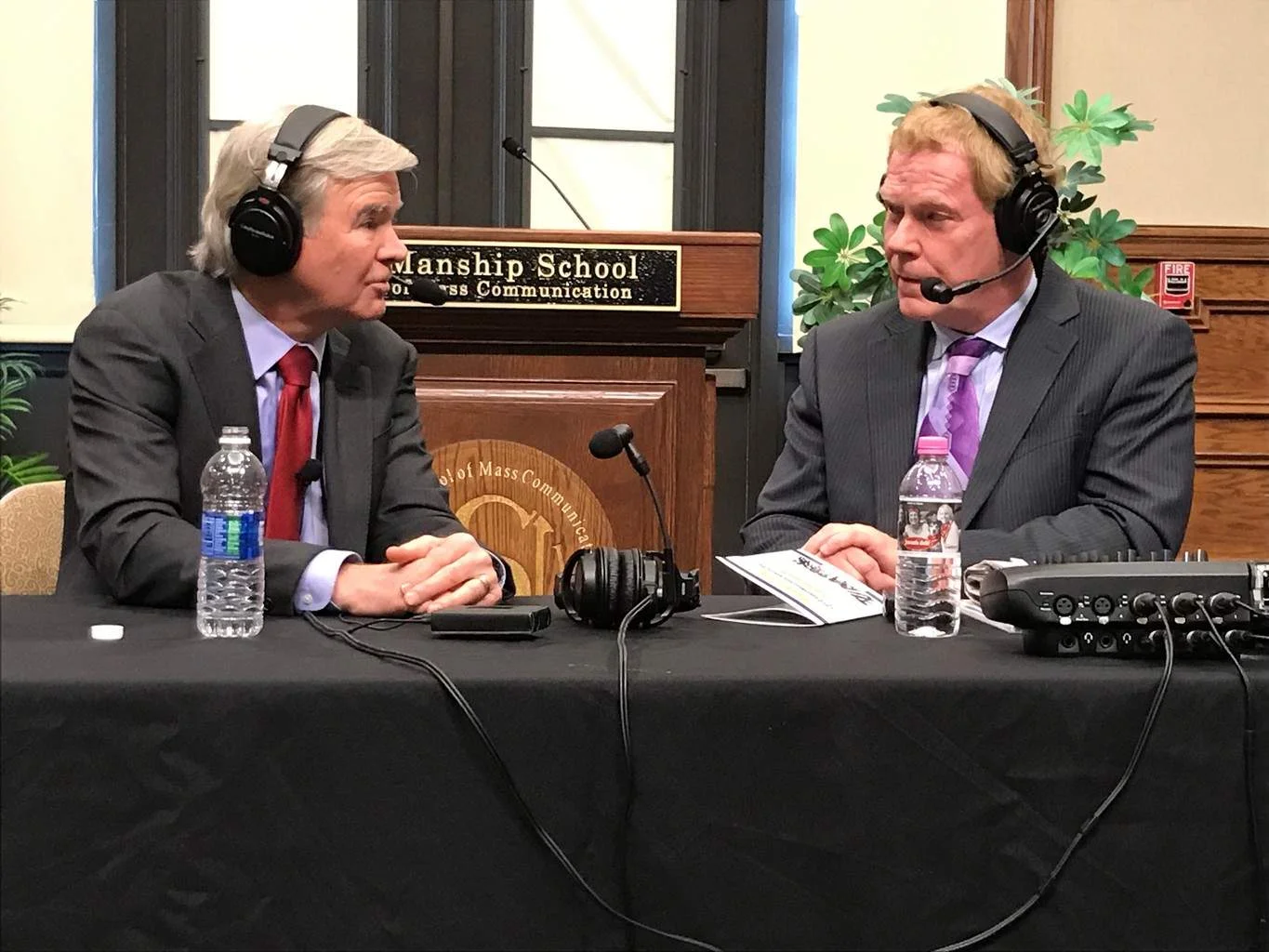 Jim interviewing NCAA President Mark Emmert at LSU Manship School of Mass Communication Sports Communication Summit