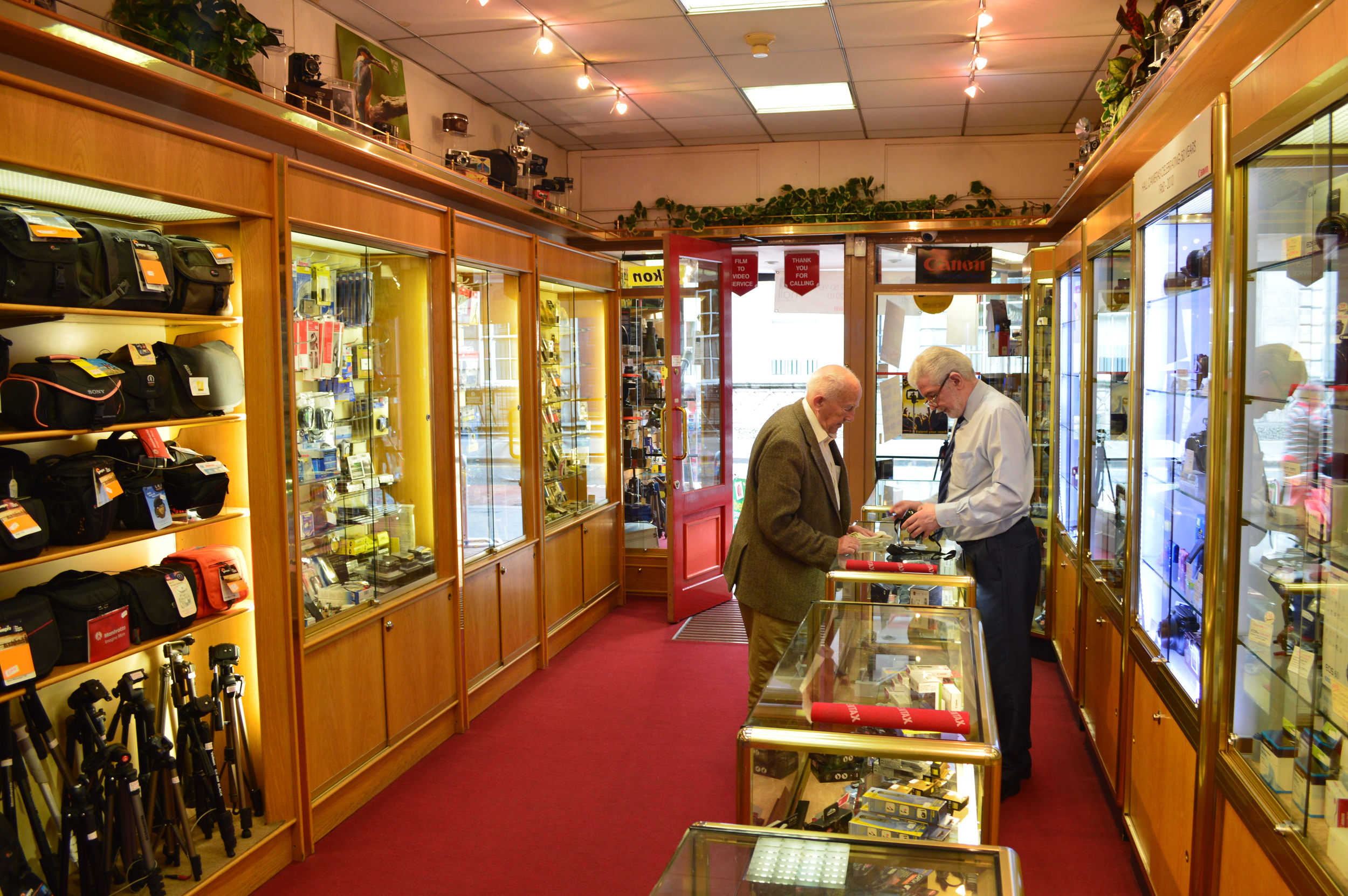 Phil Maree and a customer in the store
