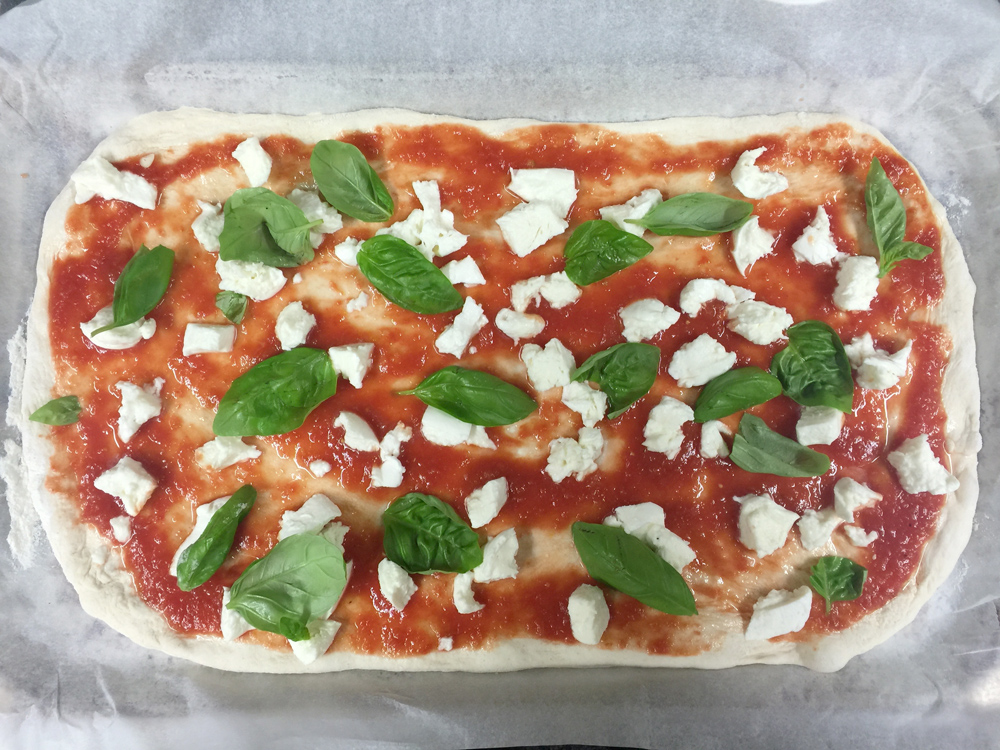 margherita dop waiting to be baked