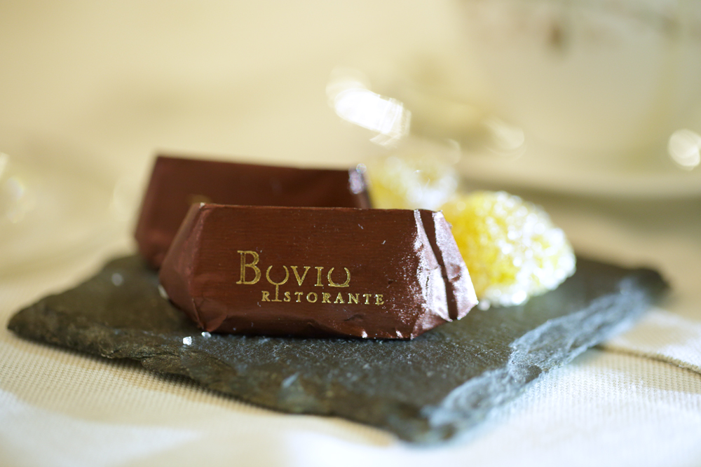 gianduja chocolates served at the end of the meal