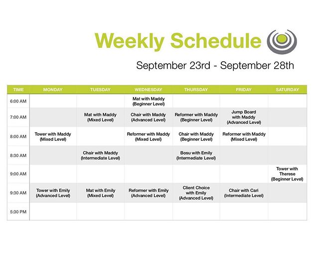 This weeks schedule is a little different!!! Make sure your class hasn&rsquo;t changed! #newpilatesclasses #corestrongbham #birminghampilates #birminghamfit