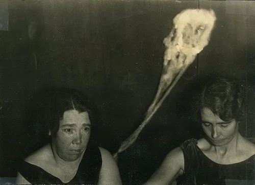 Pictured on the left is Canadian Medium Mary Marshall as photographed by T.G. Hamilton in 1929.
