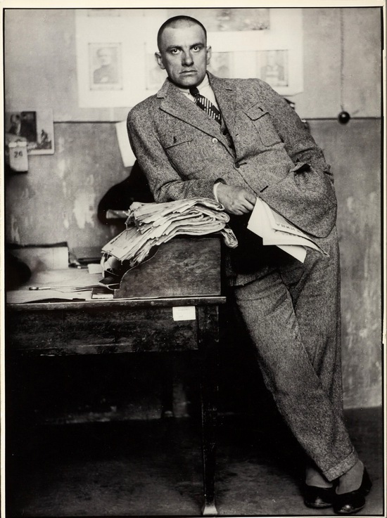   The poet Vladimir Mayakovsky in the editorial office in Moscow ,&nbsp;1927. 