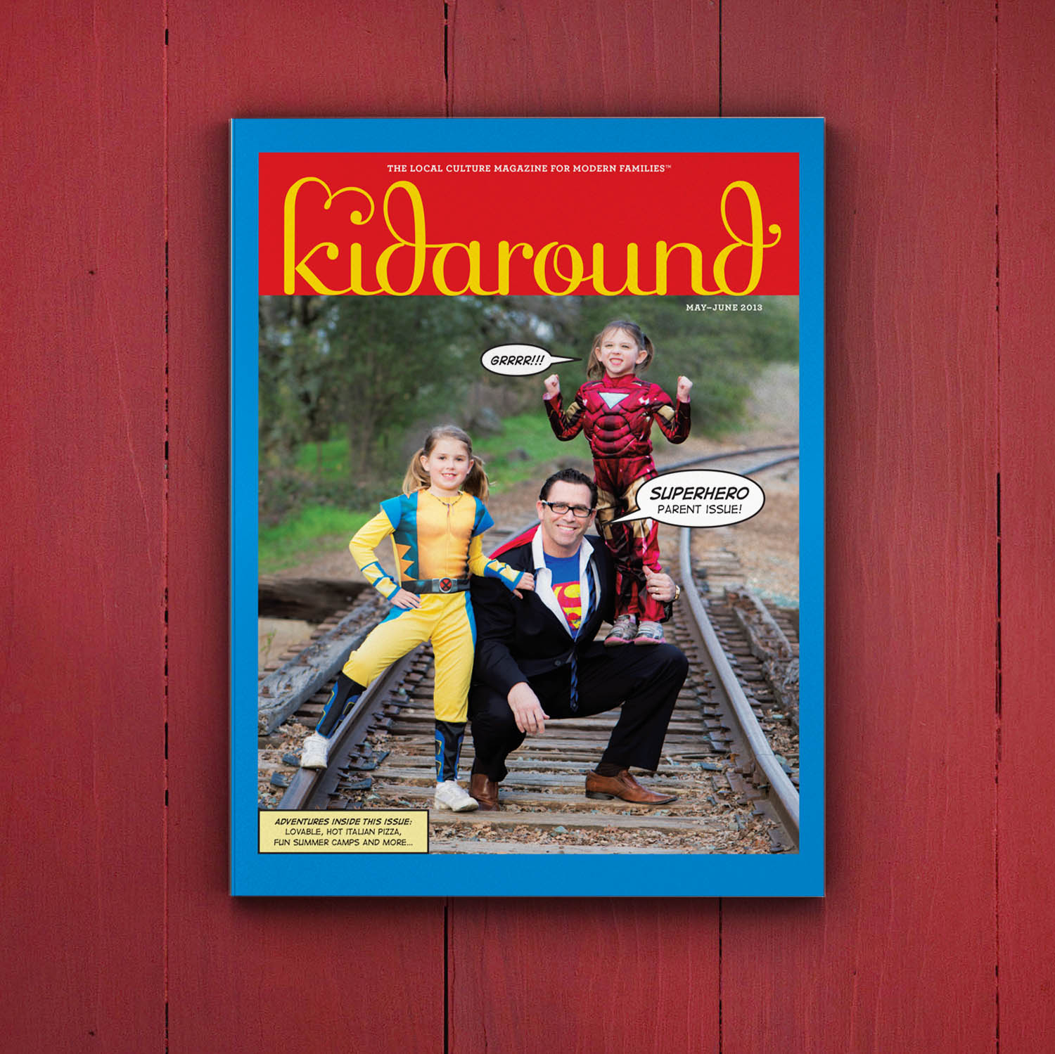 Editorial Design for Kidaround Magazine Superhero Cover