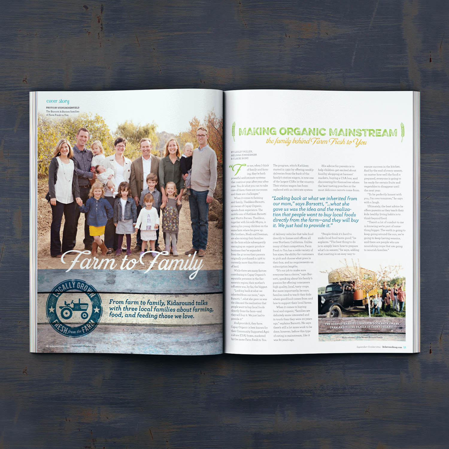 Editorial Design for Kidaround Magazine Farm Spread