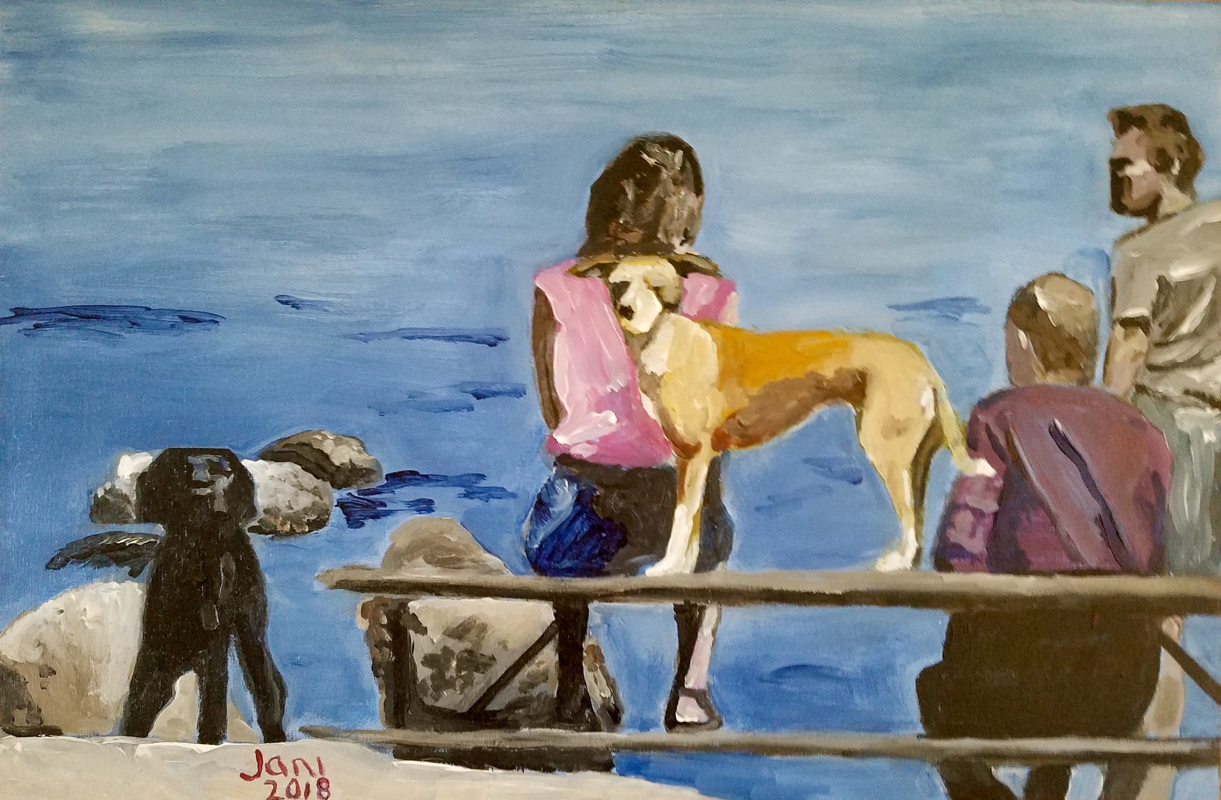 Dog on Picnic Table