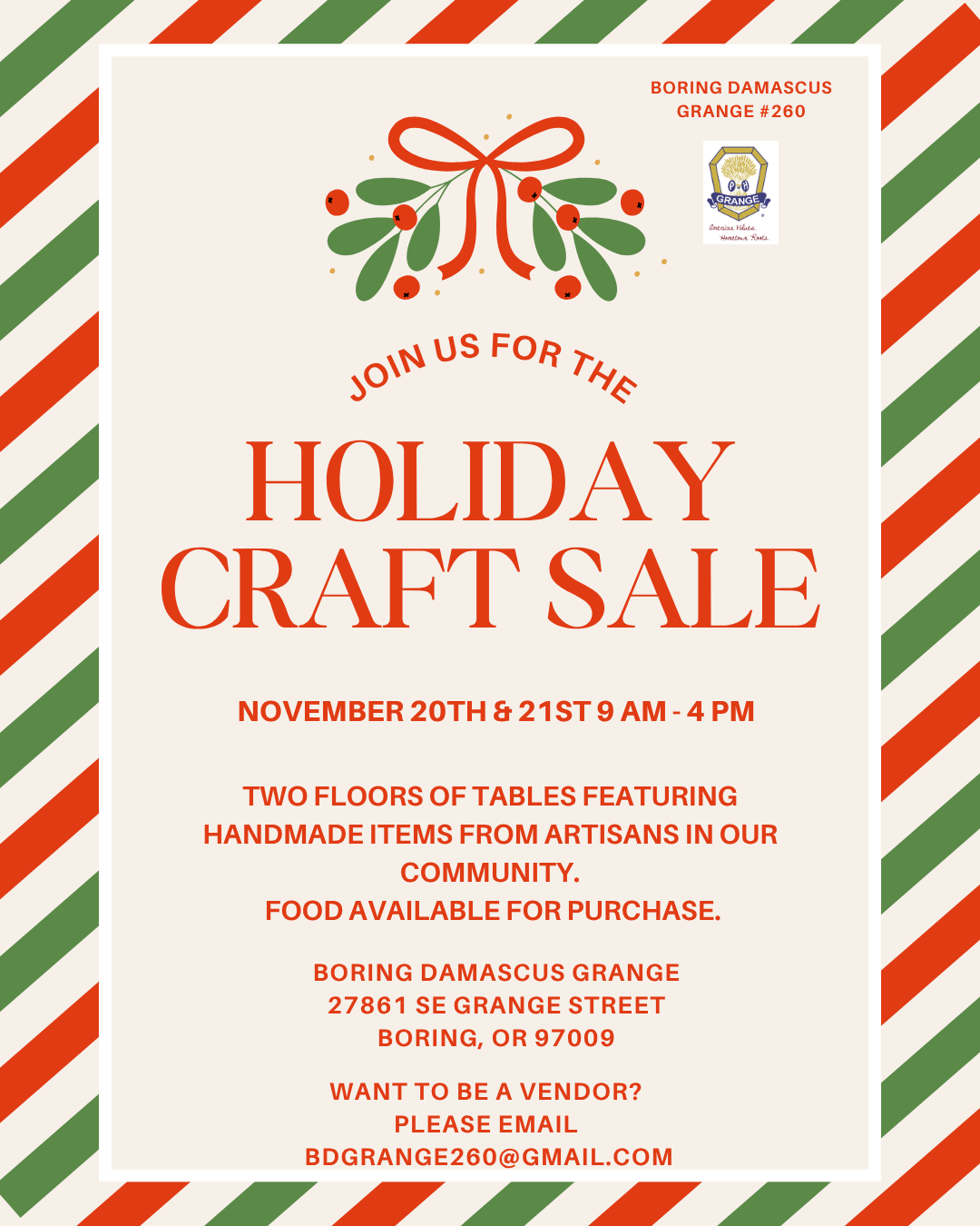 Boring Grange Holiday Market