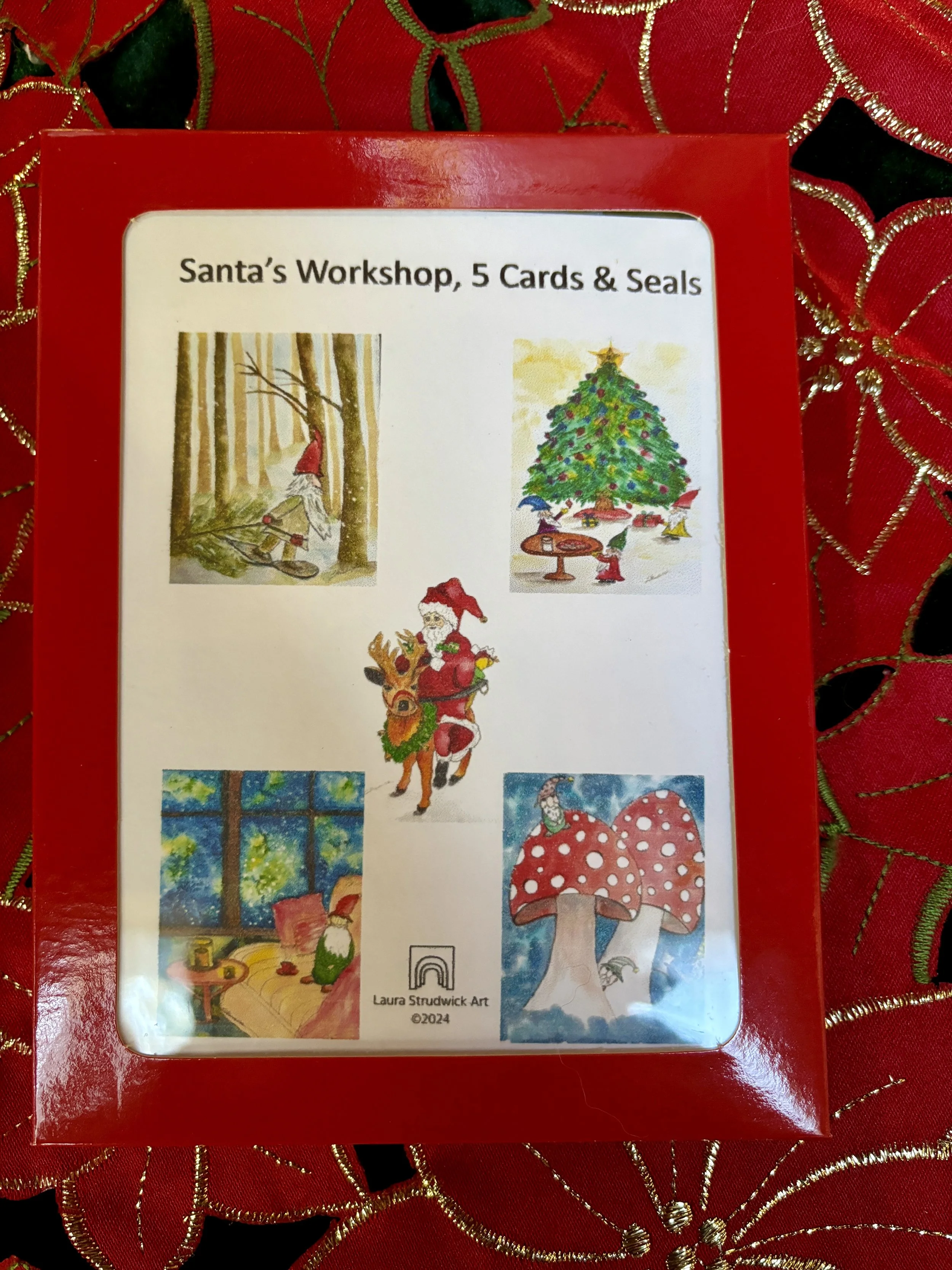 Images of five holiday cards for sale