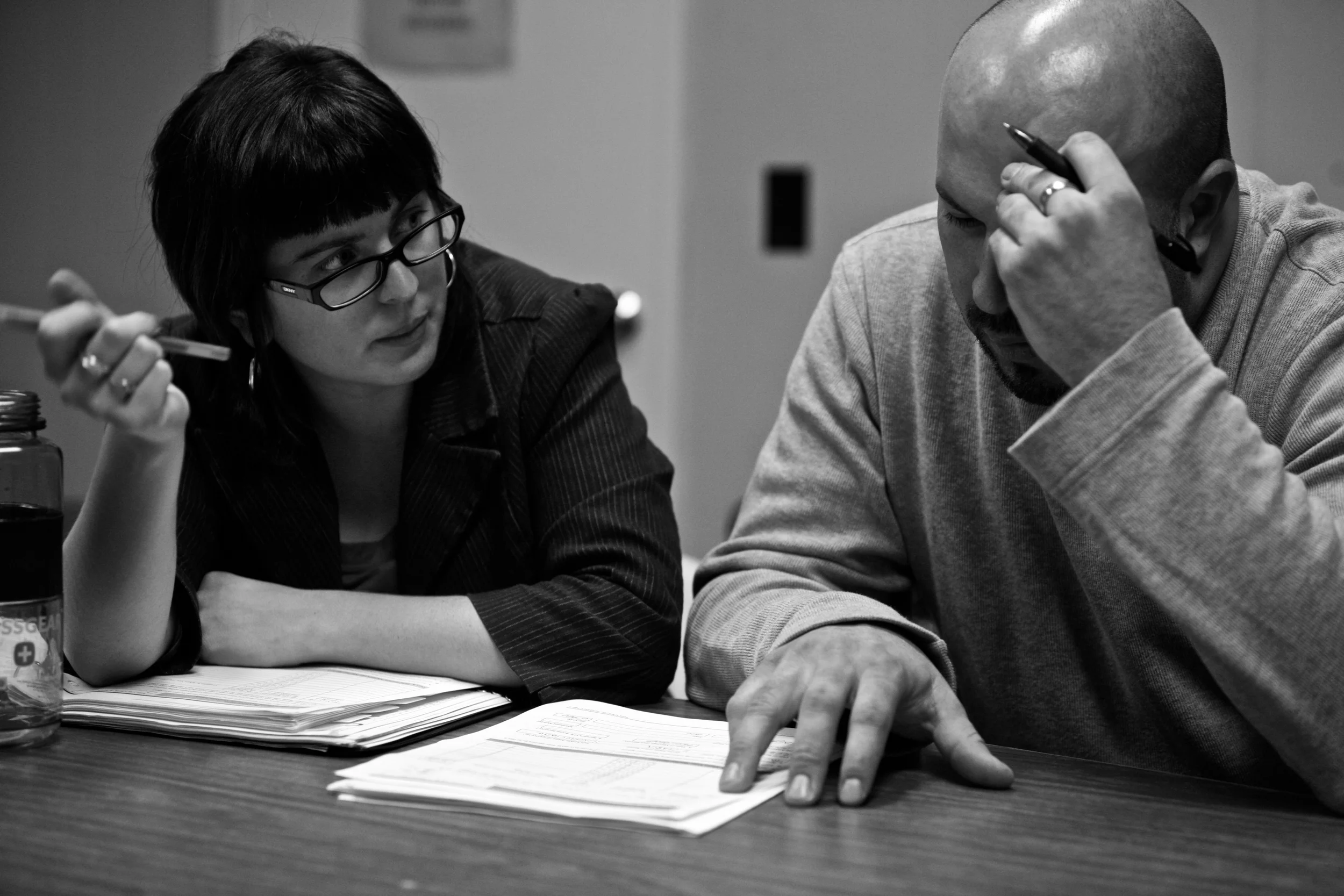 Working with an instructor, Jose reviews information that will be covered on the test, as well as improving his writing and grammar skills. Meeting frequently for several months, the class is designed to assist individuals looking to become a citizen.