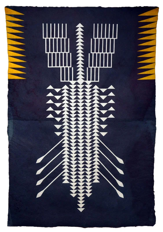 Argo , 2014 Acrylic on handmade indigo paper 40 x 28 inches