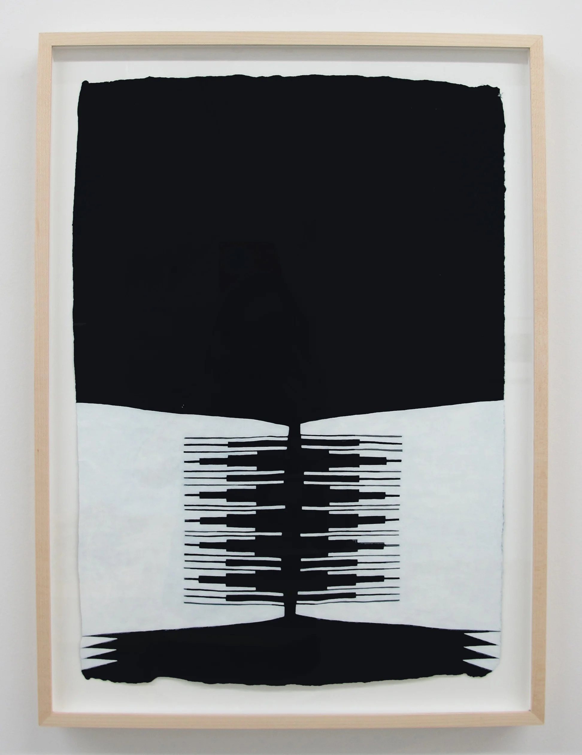 Clashing Rocks , 2014 Acrylic on handmade indigo wasli paper 21 x 15 inches