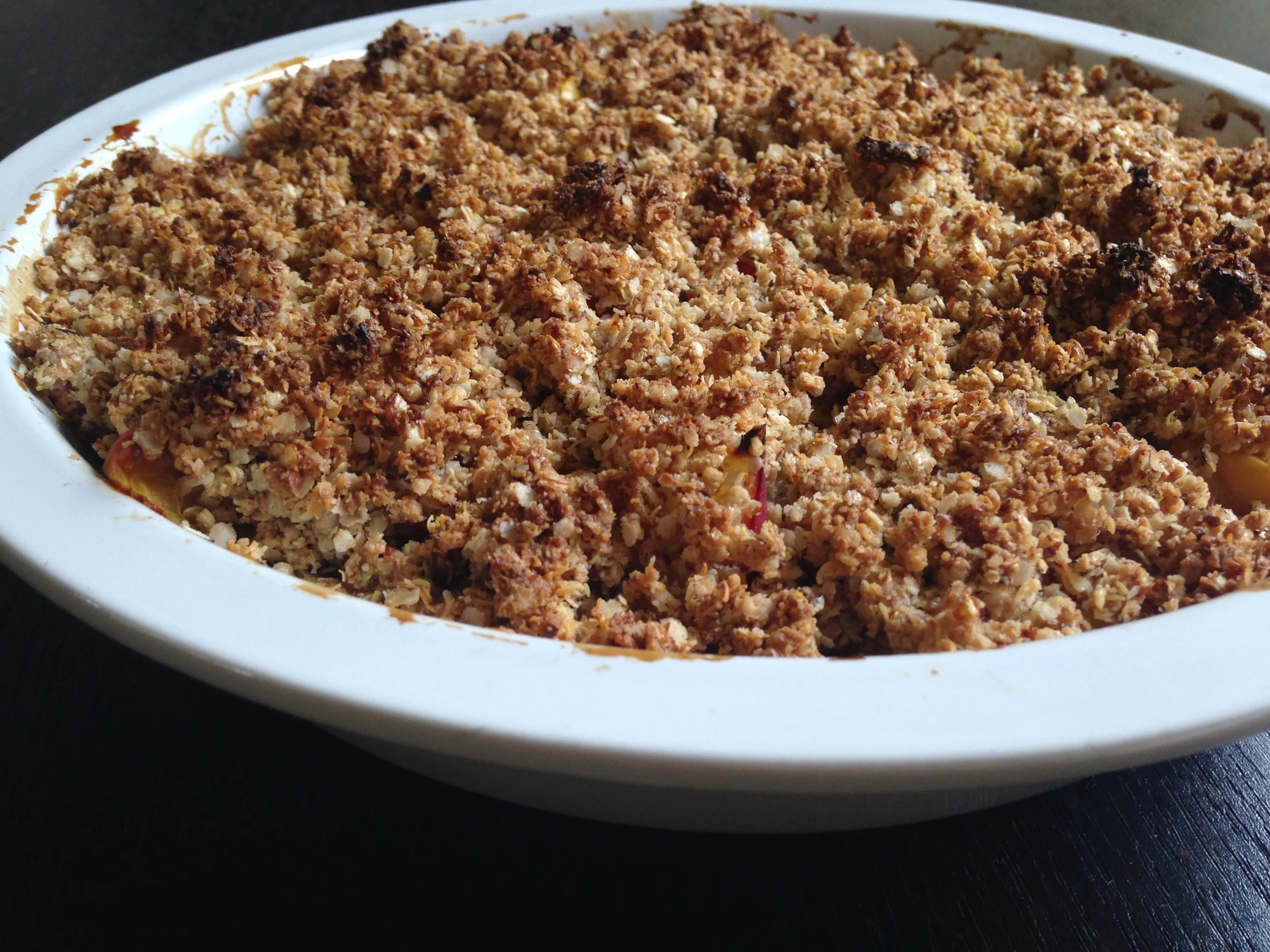 Vegan + Gluten-Free Peach Crumble