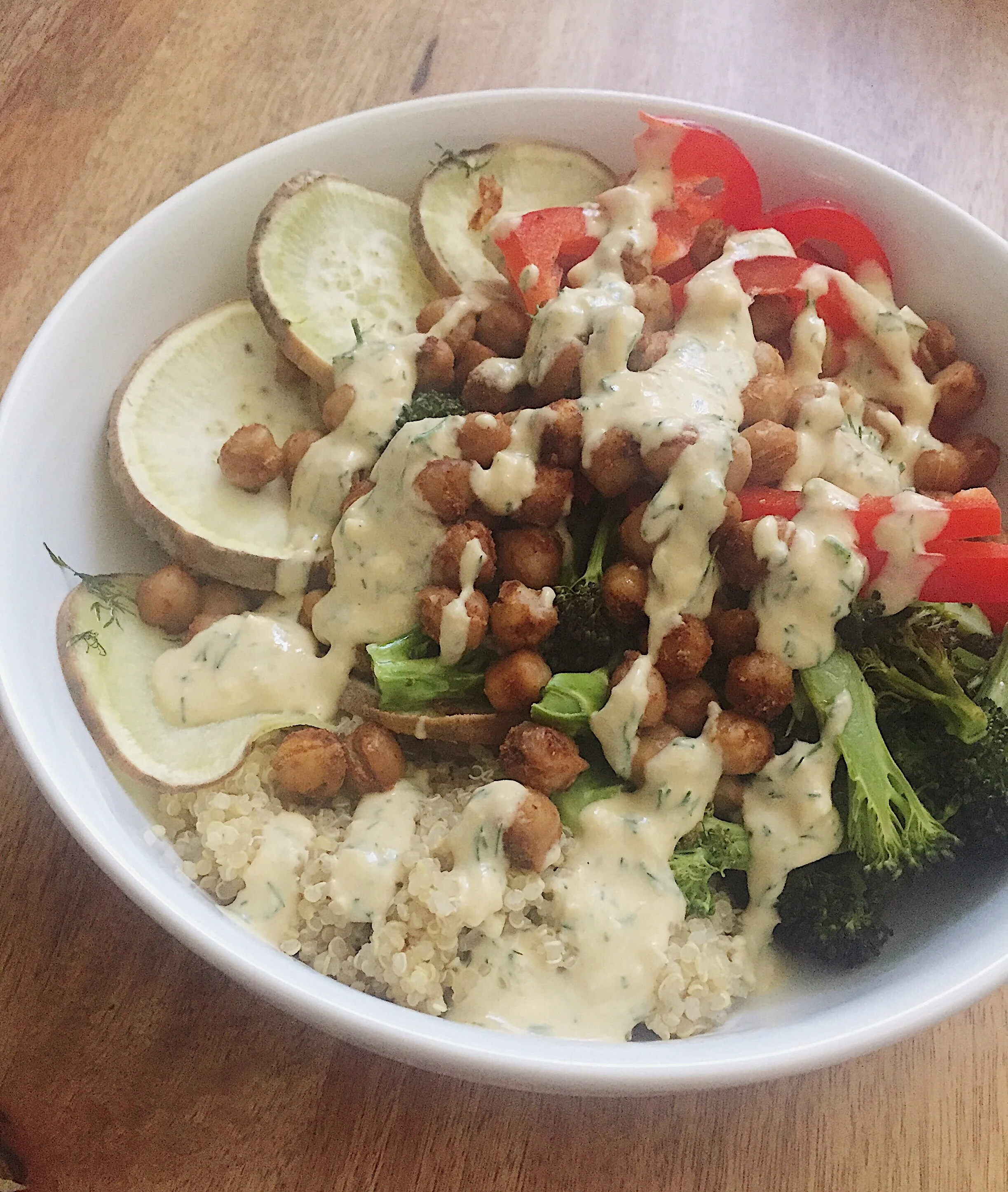 Nourish | Roasted Broccoli + Sweet Potato Quinoa Bowl
