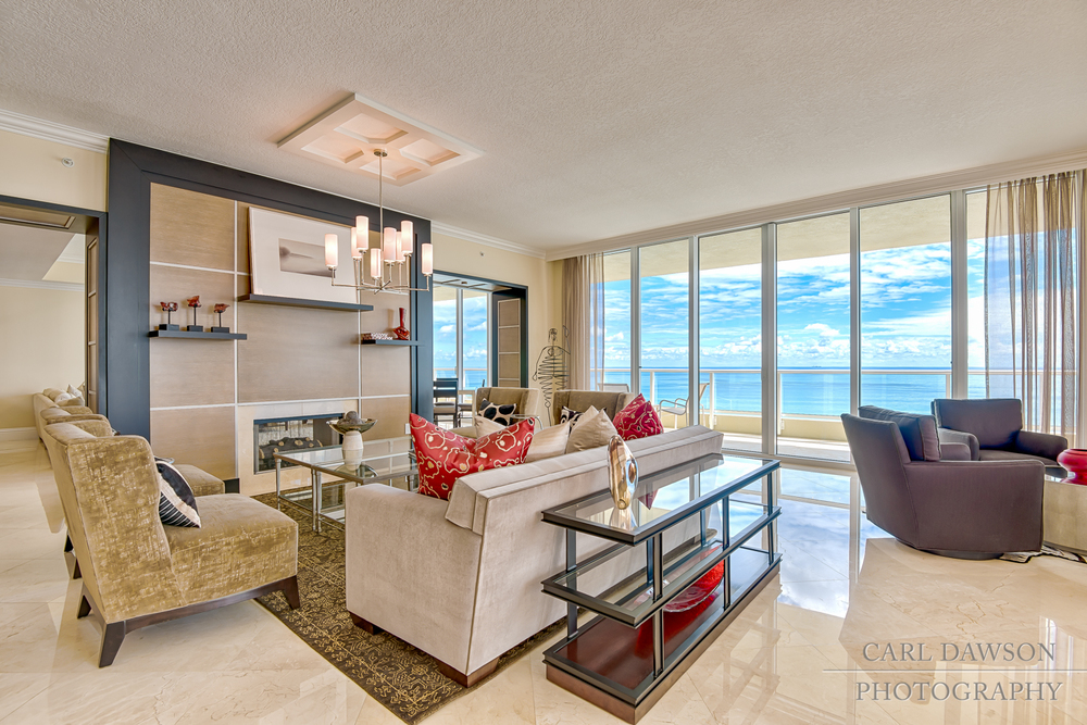 Living Room in Luxury Condo | Singer Island