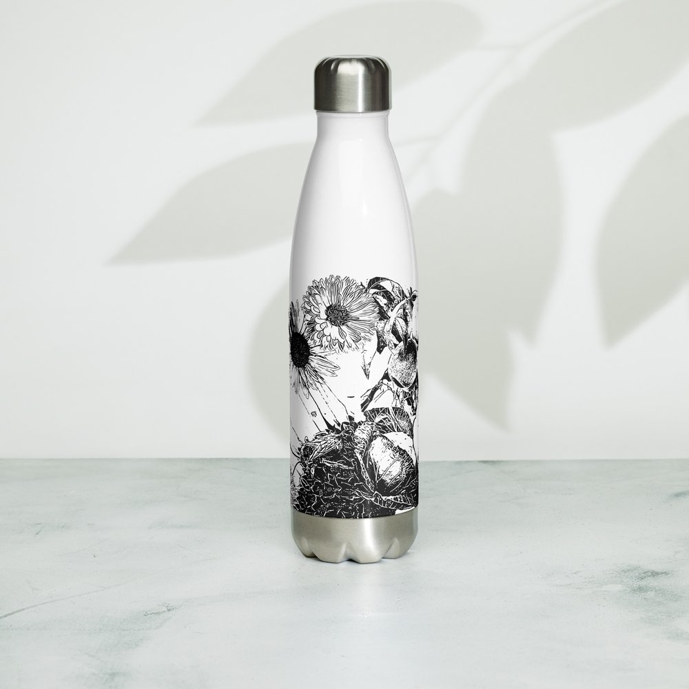 Marble Water Bottle Insulated Stainless Steel Water Bottle Black