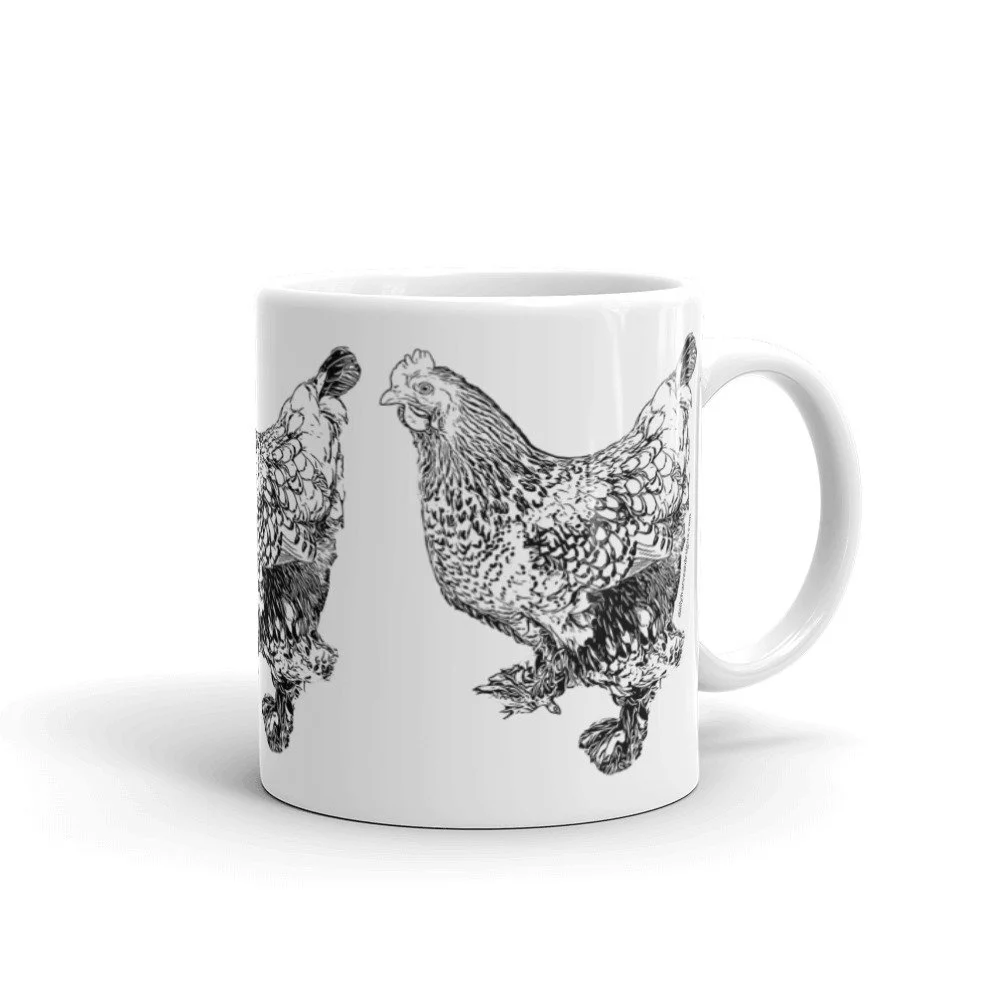 White Mug, Hen — Daily Harvest Designs, LLC