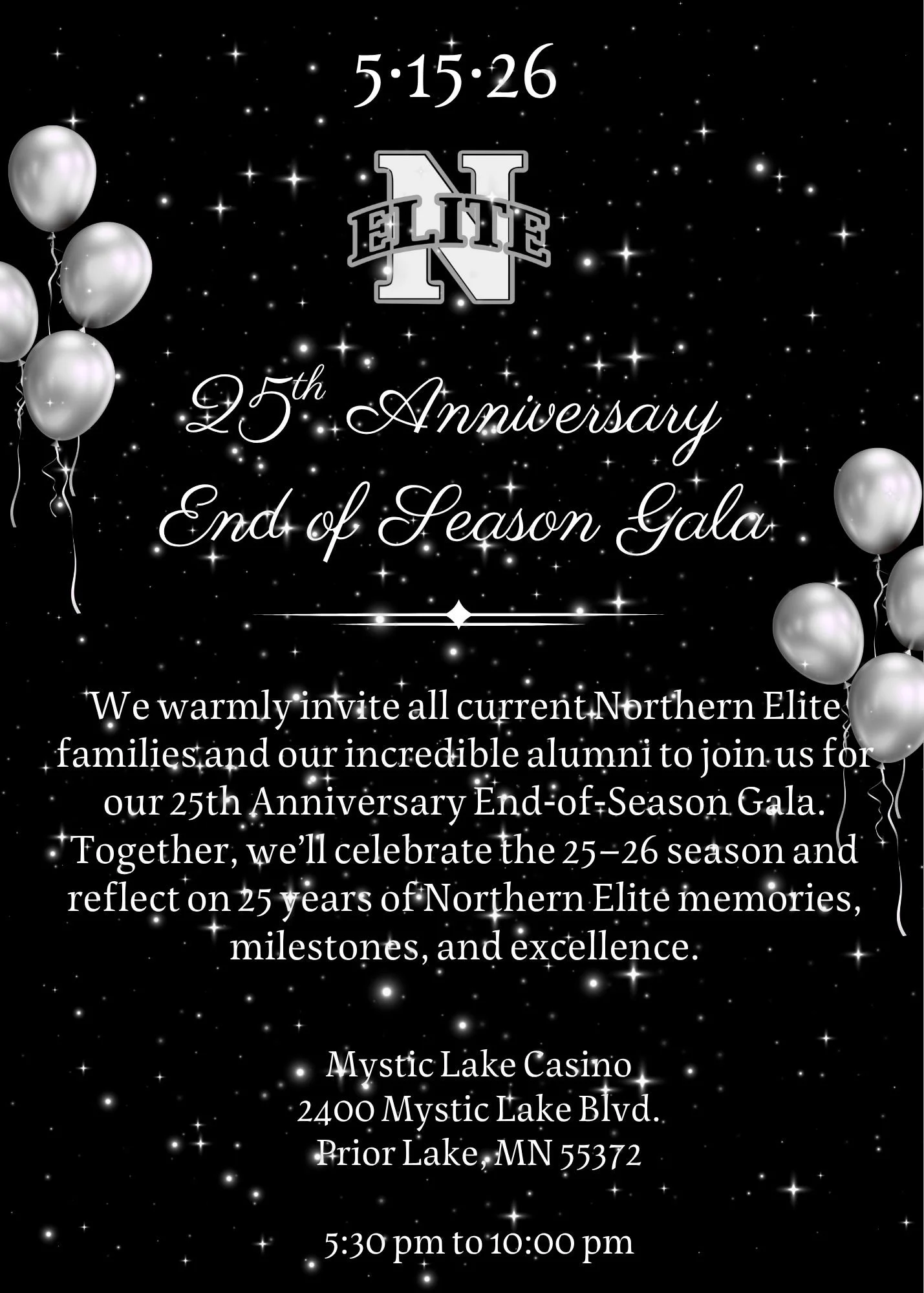 25th Anniversary Gala / End of Season Banquet