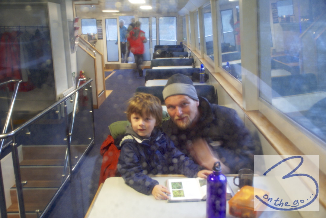 Inside on the cruise boat!