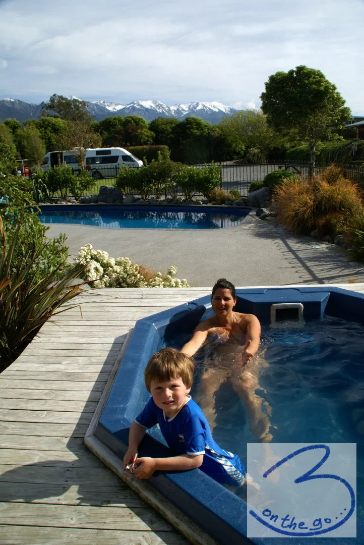 Spa pool at the camping ground! Cool!