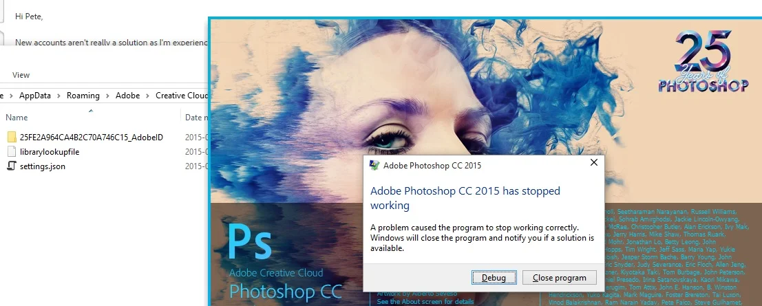 Photoshop CC 2015 - Crash on Startup FIXED