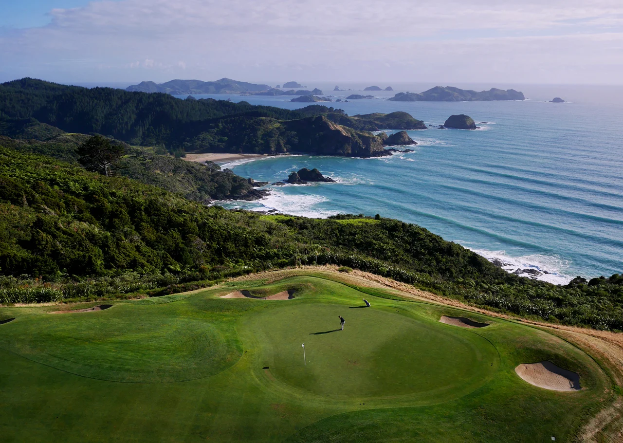 The golf course at Kauri Cliffs, New Zealand. 