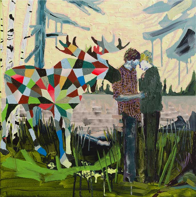 Moose Love, 2014. Oil on canvas, 65 X 65 cm.