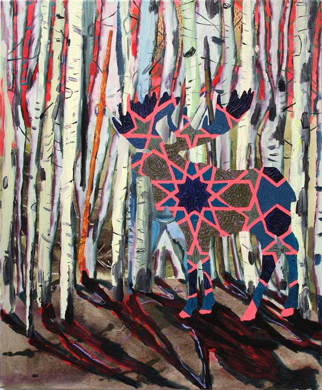 Vanishing Elk, 2014. Oil on canvas, 85 X 70 cm.