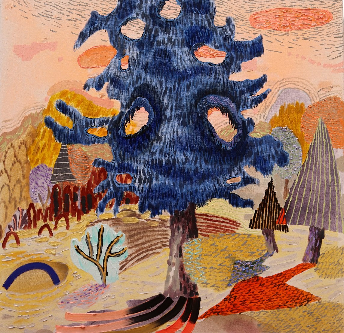 SM Blue Spruce, 2022, oil on canvas, 60 X 60 cm (23,6X23.6inch) Melanie Daniel.jpg