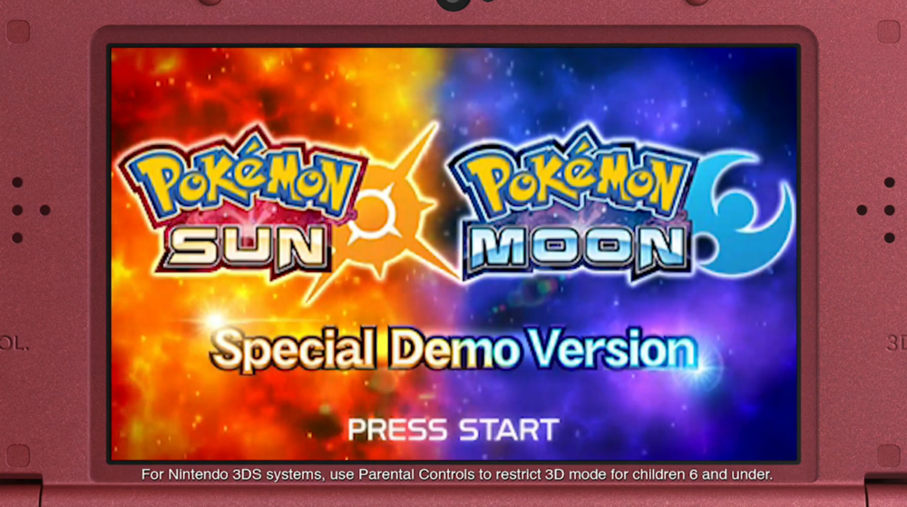 Pokemon Sun and Moon Special Demo Edition (OBSERVAÇÃO)