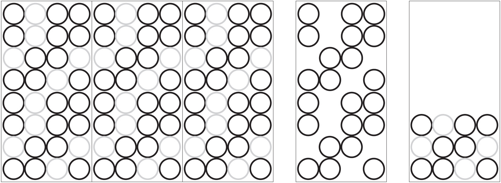 Standard Layout (108" height by 3 full width panels) and Single Panel Variations