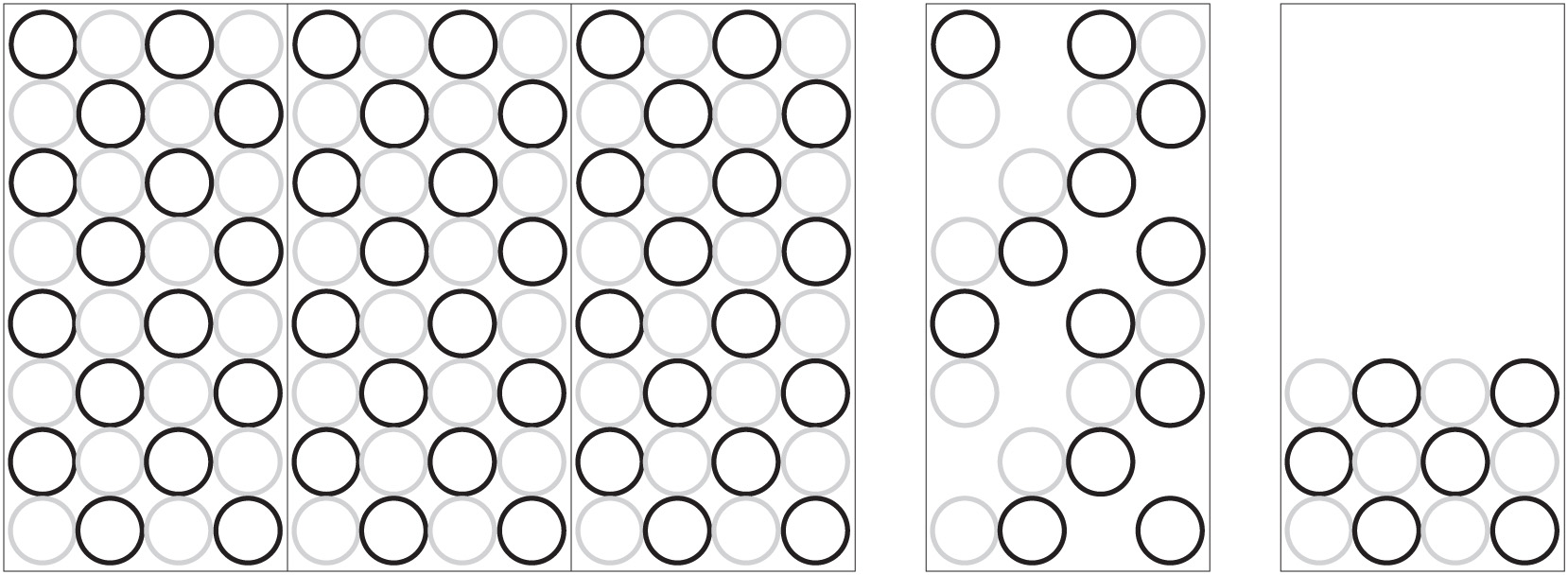 Standard Layout (108" height by 3 full width panels) and Single Panel Variations