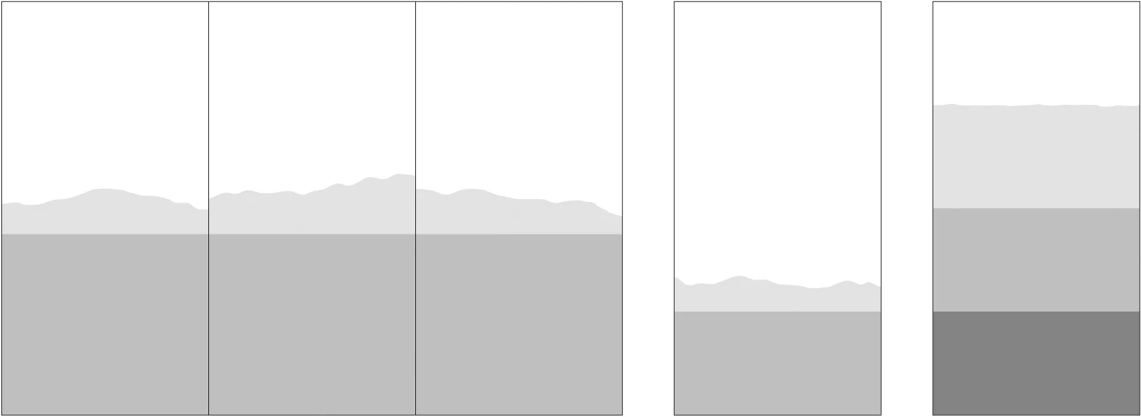 Standard Layout (108" height by 3 full width panels) and Single Panel Variations
