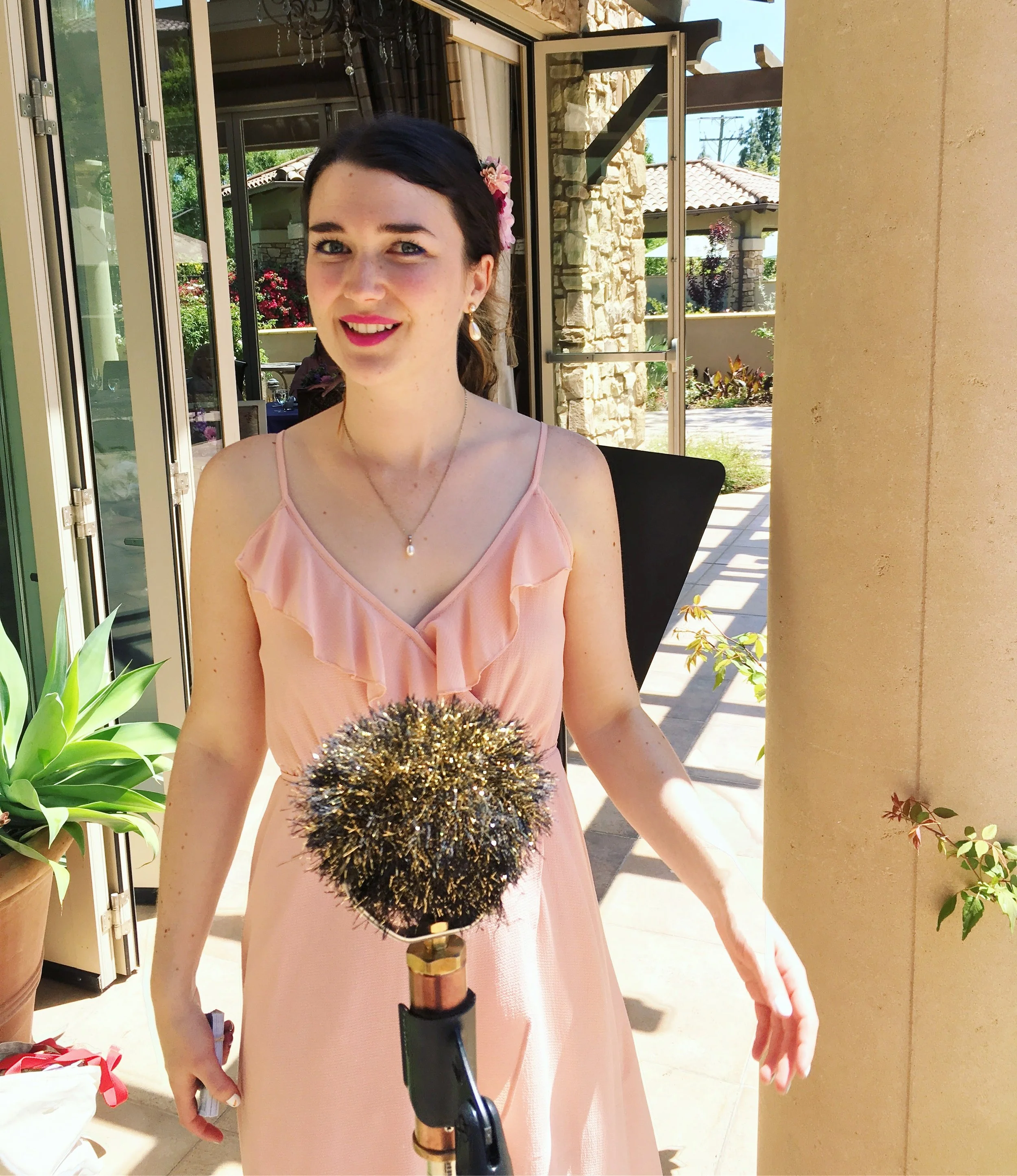 here i am looking incredibly unprepared for a photo ;) we played two hours of jazz standards and oldies at a nursing home on easter! 
