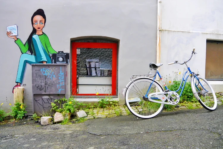 Street Art in Bergen and Bicycle