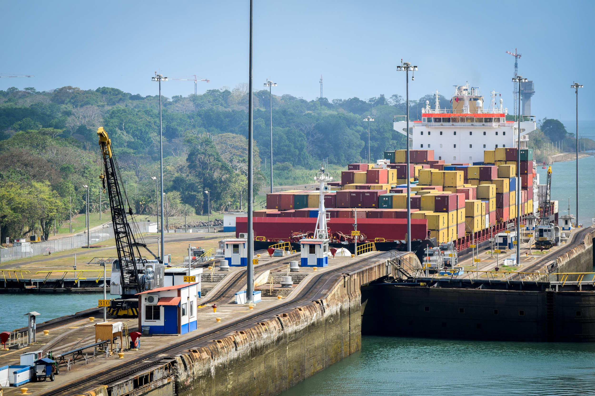 Cargo ship in the Panama Canal