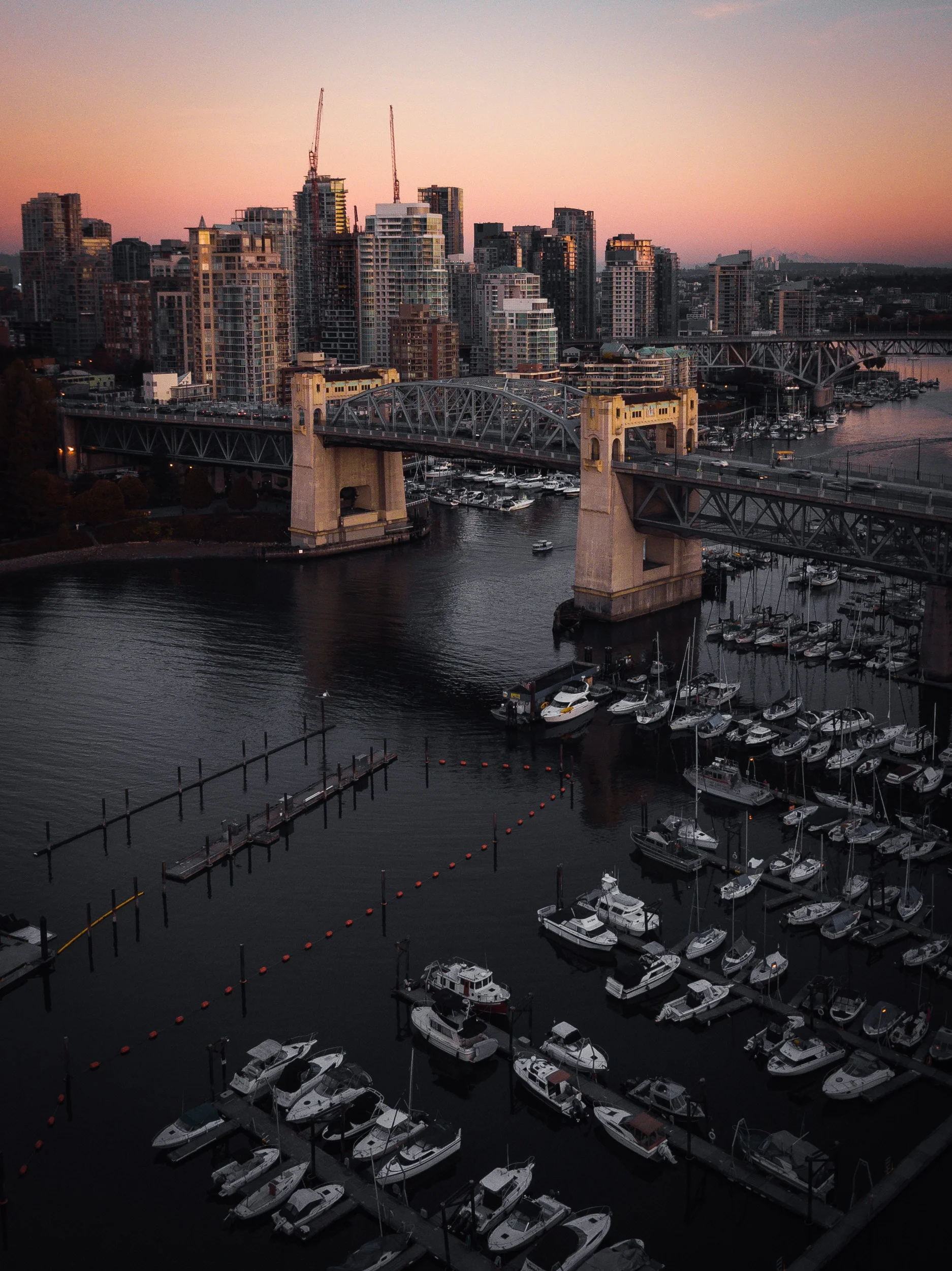 Burrard Street Bridge and downtown Vancouver