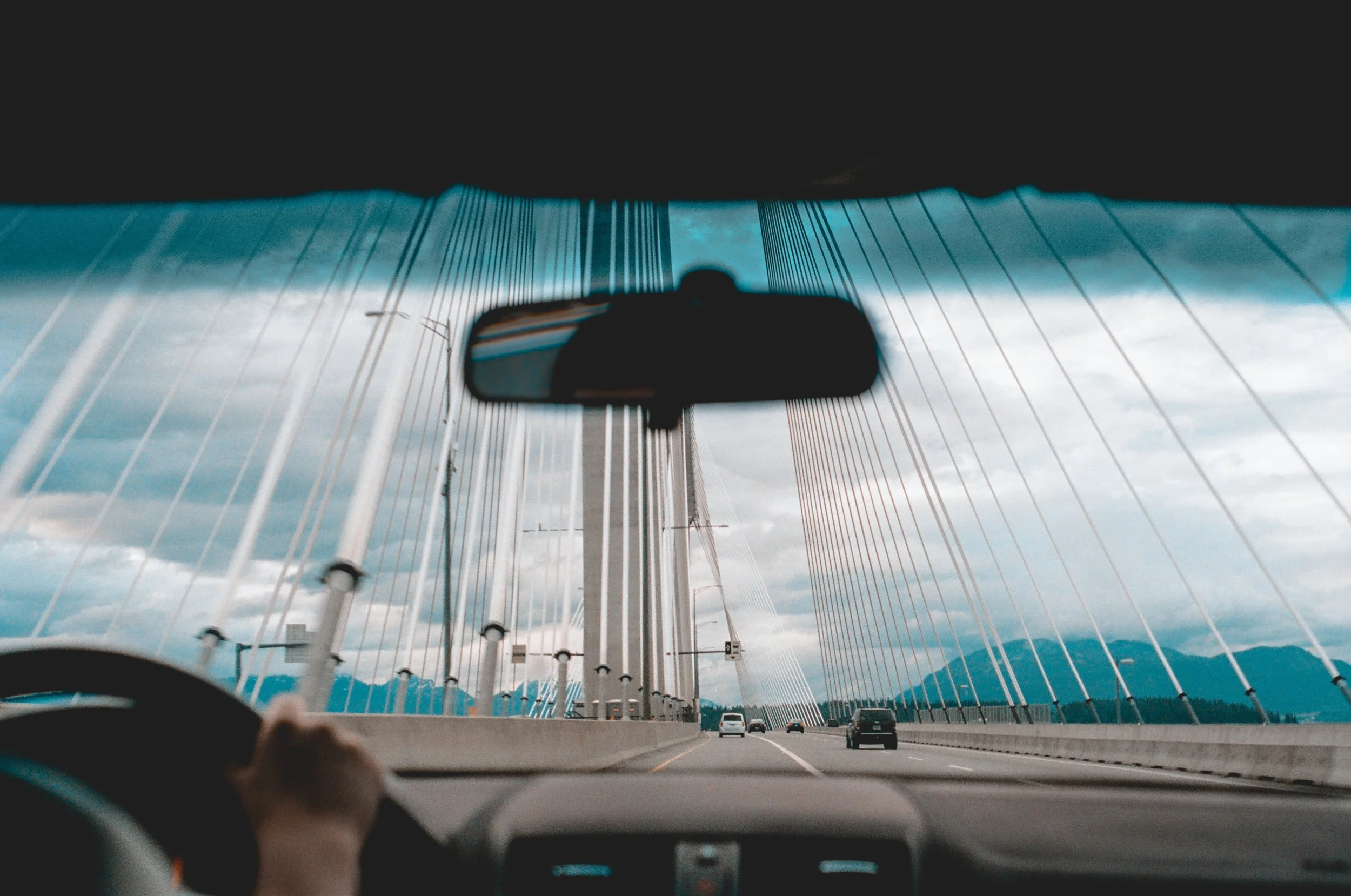 Driving across the Port Mann Bridge
